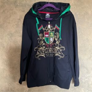 Vintage Y2K Avirex Double Hood Full Zip Graphic Oversized Hoodie
